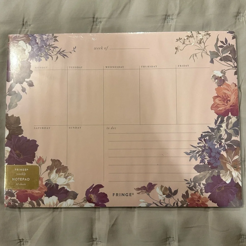 New Fringe Studio Rose Garden Large Desktop Weekly Planner - 80 Sheets